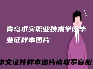 青岛求实职业技术学院毕业证样本图片