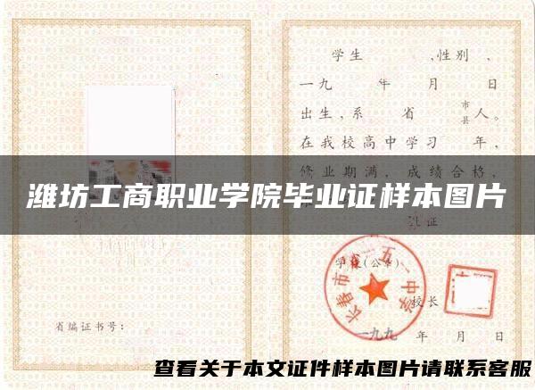 潍坊工商职业学院毕业证样本图片