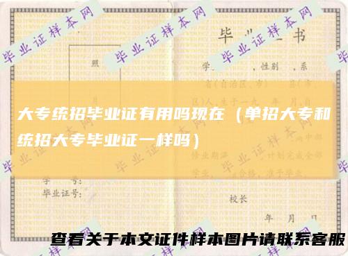 大专统招毕业证有用吗现在（单招大专和统招大专毕业证一样吗）