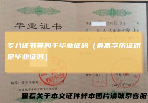 专八证书等同于毕业证吗（最高学历证明是毕业证吗）