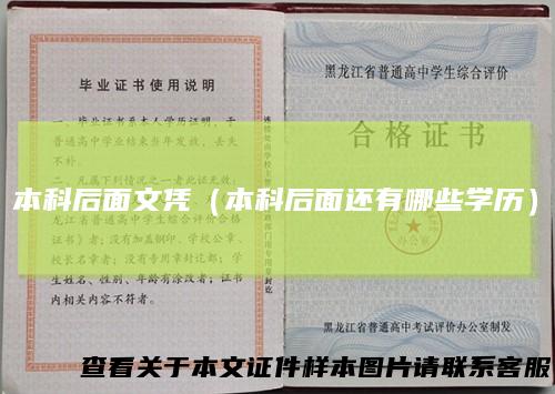 本科后面文凭（本科后面还有哪些学历）