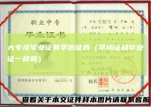 大专没毕业证有学历证吗（学历证和毕业证一样吗）