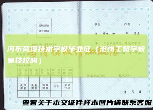 河东商贸技术学校毕业证（沧州工贸学校是技校吗）