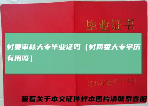 村委审核大专毕业证吗（村两委大专学历有用吗）