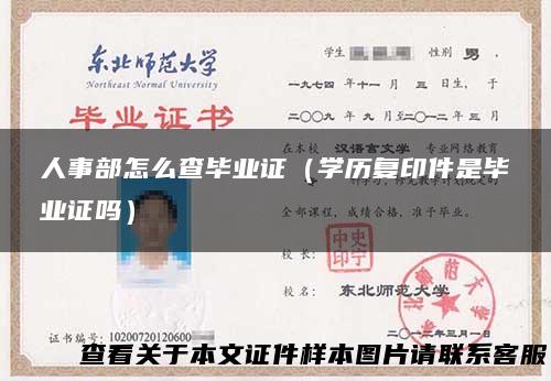 人事部怎么查毕业证（学历复印件是毕业证吗）