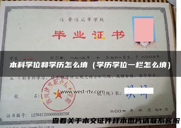 本科学位和学历怎么填（学历学位一栏怎么填）