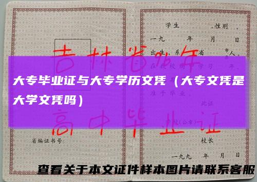 大专毕业证与大专学历文凭（大专文凭是大学文凭吗）