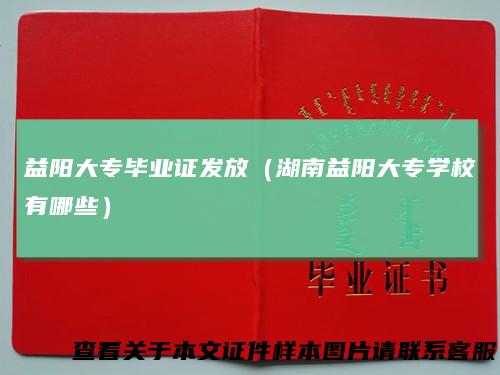 益阳大专毕业证发放(湖南益阳大专学校有哪些)