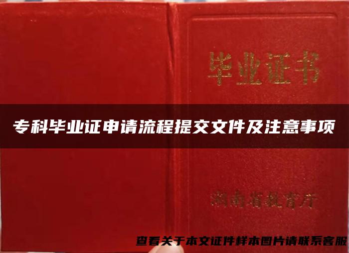 专科毕业证申请流程提交文件及注意事项