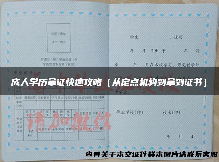 成人学历拿证快速攻略（从定点机构到拿到证书）