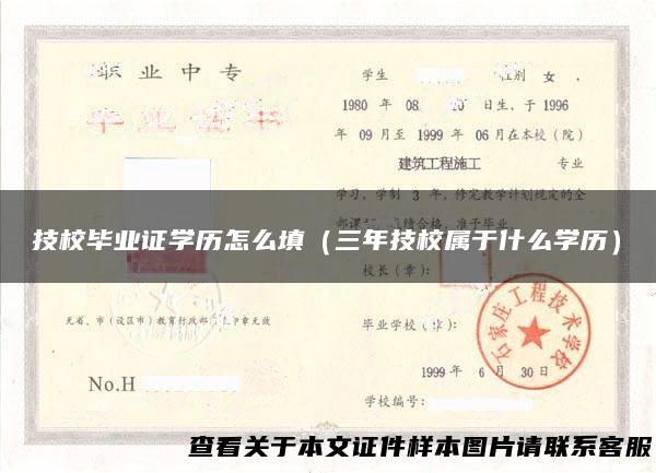 技校毕业证学历怎么填（三年技校属于什么学历）