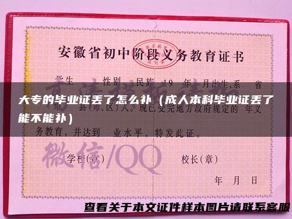 大专的毕业证丢了怎么补（成人本科毕业证丢了能不能补）