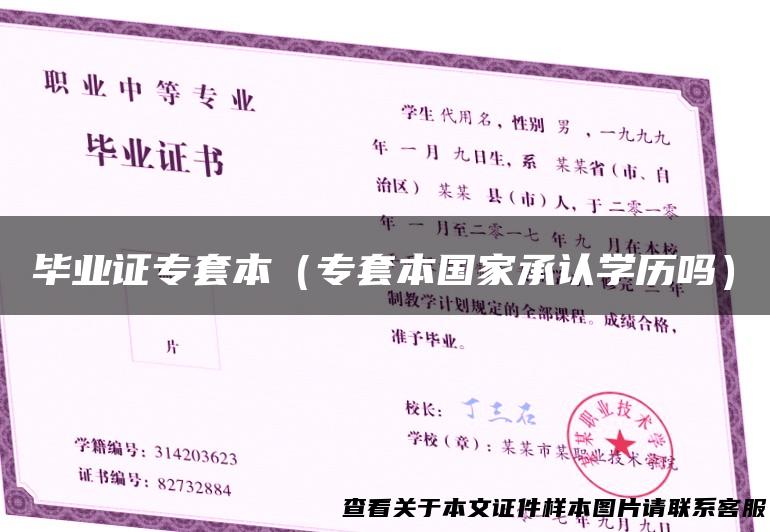 毕业证专套本（专套本国家承认学历吗）