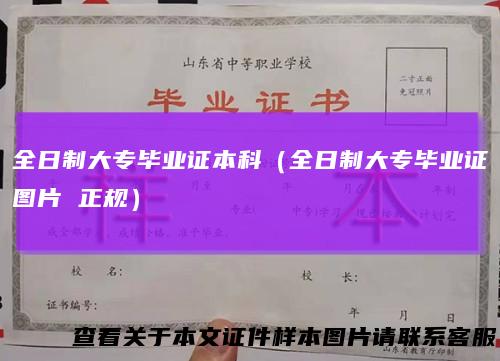 全日制大专毕业证本科（全日制大专毕业证图片 正规）