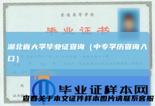 湖北省大学毕业证查询（中专学历查询入口）