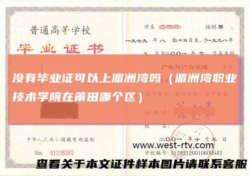 没有毕业证可以上湄洲湾吗（湄洲湾职业技术学院在莆田哪个区）