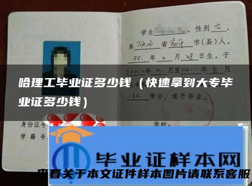 哈理工毕业证多少钱（快速拿到大专毕业证多少钱）
