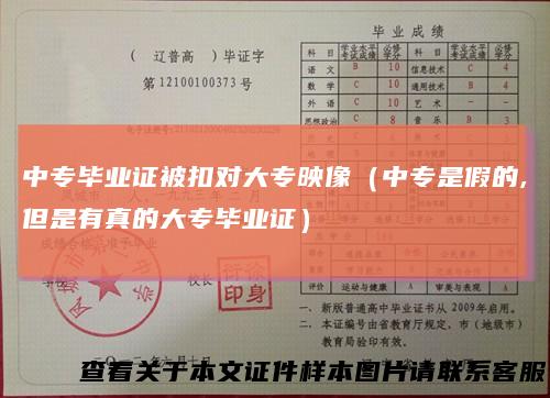 中专毕业证被扣对大专映像(中专是假的,但是有真的大专毕业证)