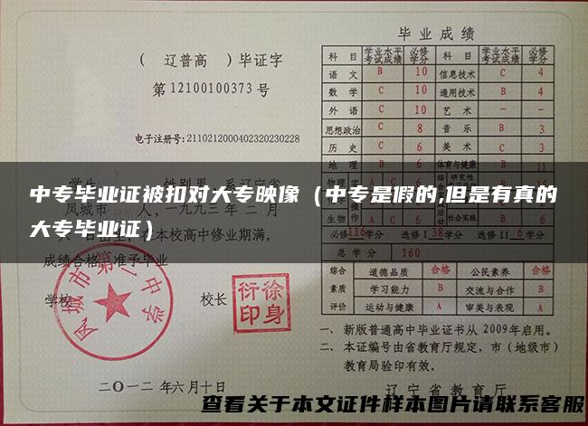 中专毕业证被扣对大专映像（中专是假的,但是有真的大专毕业证）