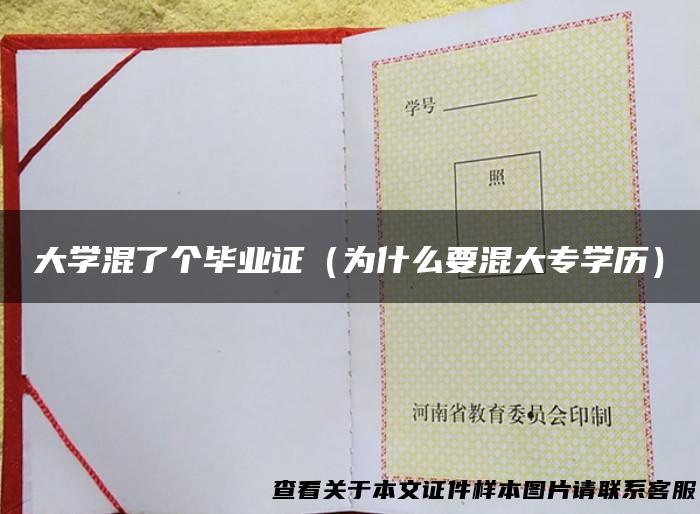 大学混了个毕业证（为什么要混大专学历）