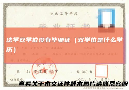 法学双学位没有毕业证（双学位是什么学历）