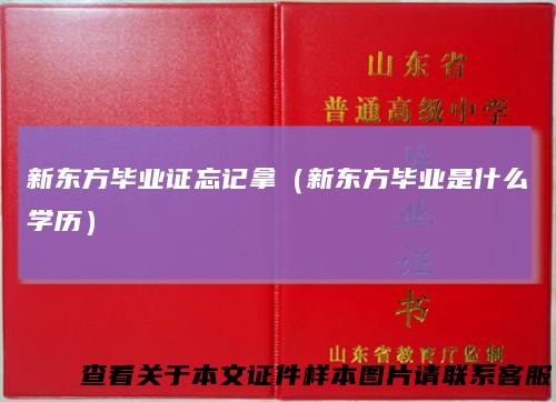 新东方毕业证忘记拿（新东方毕业是什么学历）