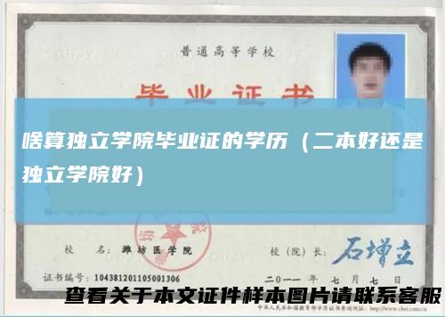 啥算独立学院毕业证的学历（二本好还是独立学院好）
