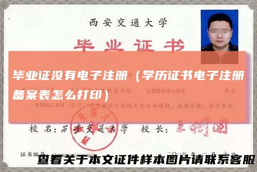 毕业证没有电子注册(学历证书电子注册备案表怎么打印)