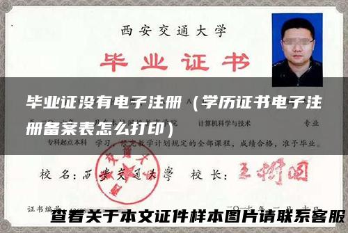 毕业证没有电子注册（学历证书电子注册备案表怎么打印）