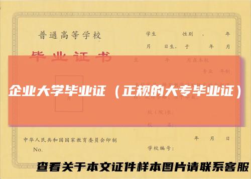 企业大学毕业证（正规的大专毕业证）