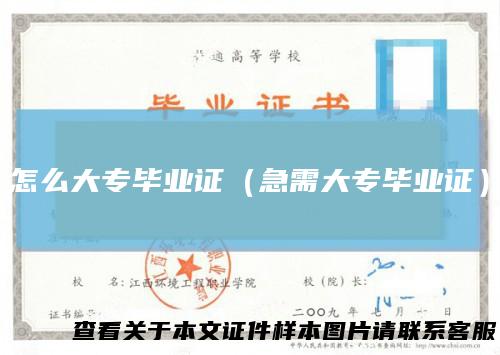 怎么大专毕业证（急需大专毕业证）
