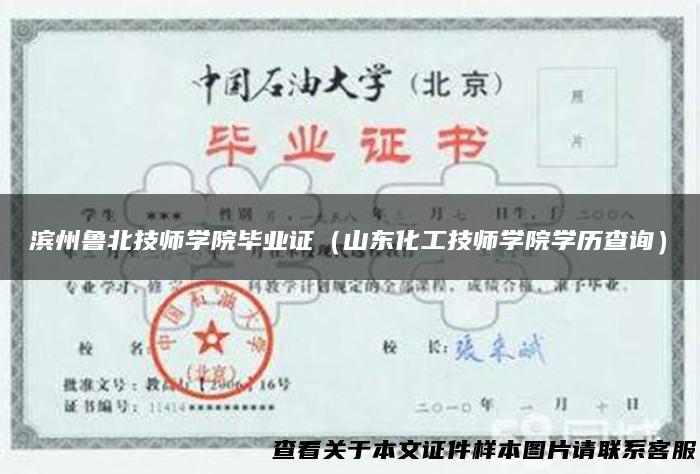 滨州鲁北技师学院毕业证（山东化工技师学院学历查询）