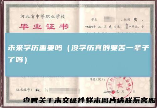 未来学历重要吗（没学历真的要苦一辈子了吗）