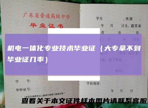 机电一体化专业技术毕业证(大专拿不到毕业证几率)