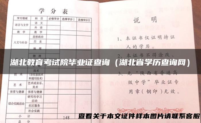湖北教育考试院毕业证查询（湖北省学历查询网）