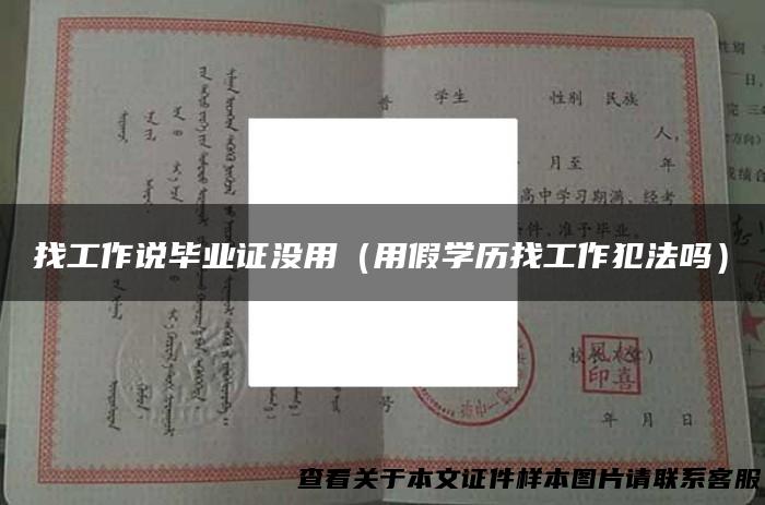 找工作说毕业证没用（用假学历找工作犯法吗）