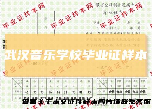 武汉音乐学校毕业证样本