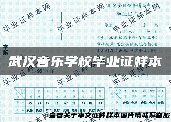 武汉音乐学校毕业证样本