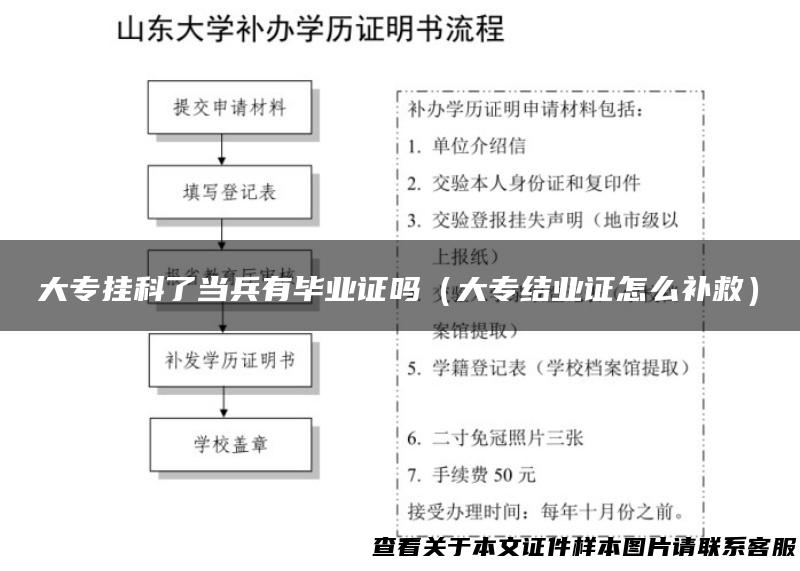 大专挂科了当兵有毕业证吗（大专结业证怎么补救）
