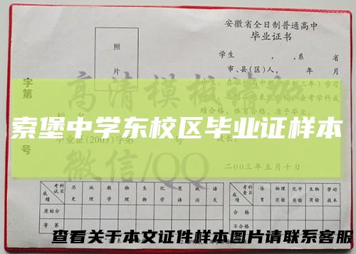 索堡中学东校区毕业证样本