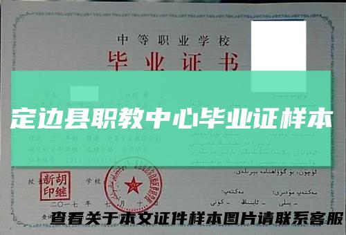 定边县职教中心毕业证样本