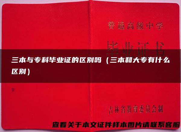 三本与专科毕业证的区别吗（三本和大专有什么区别）