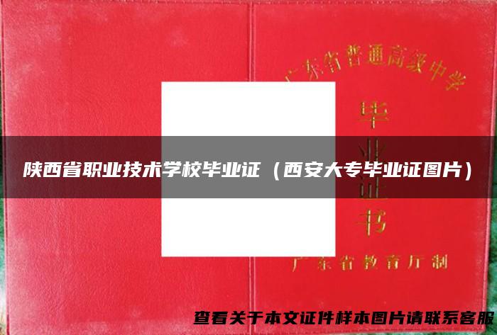 陕西省职业技术学校毕业证（西安大专毕业证图片）