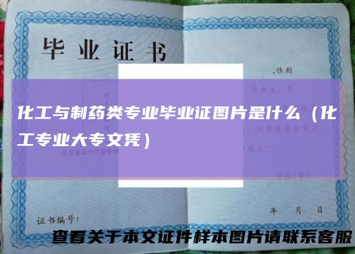 化工与制药类专业毕业证图片是什么(化工专业大专文凭)