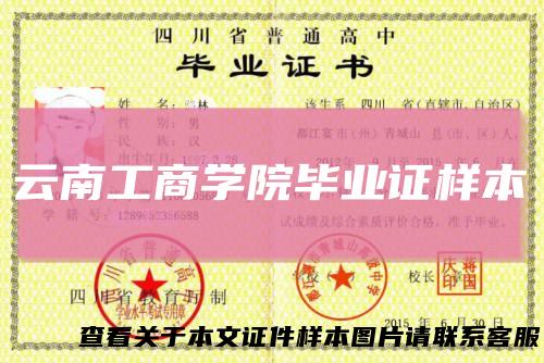 云南工商学院毕业证样本