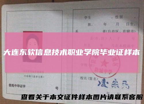 大连东软信息技术职业学院毕业证样本