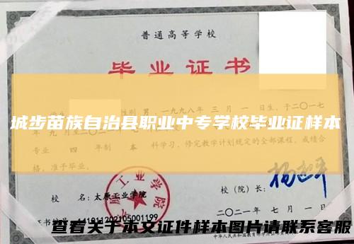 城步苗族自治县职业中专学校毕业证样本