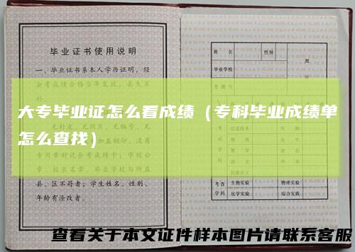 大专毕业证怎么看成绩（专科毕业成绩单怎么查找）