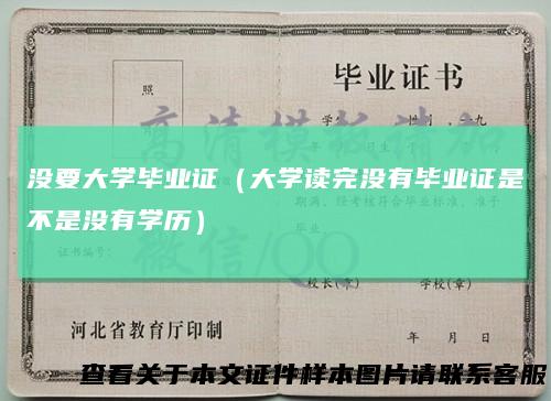没要大学毕业证（大学读完没有毕业证是不是没有学历）