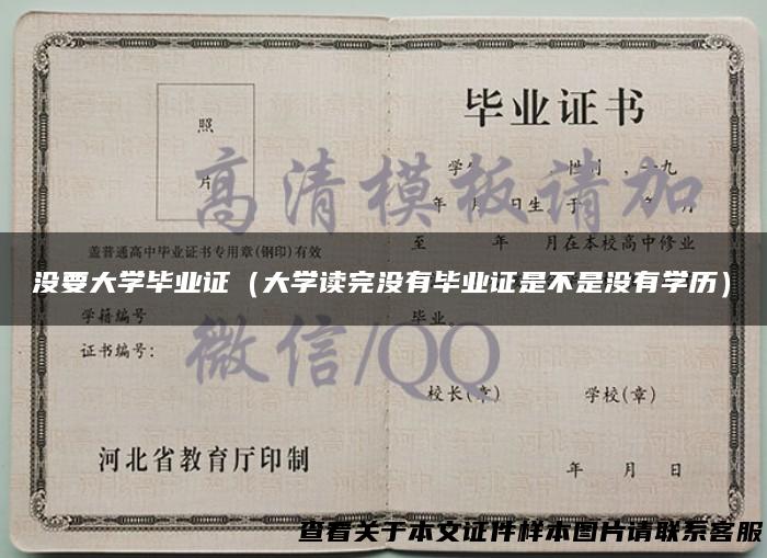 没要大学毕业证（大学读完没有毕业证是不是没有学历）